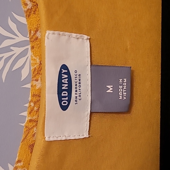 Old Navy Mustard Print V- Neck Sundress - Medium - Picture 3 of 8